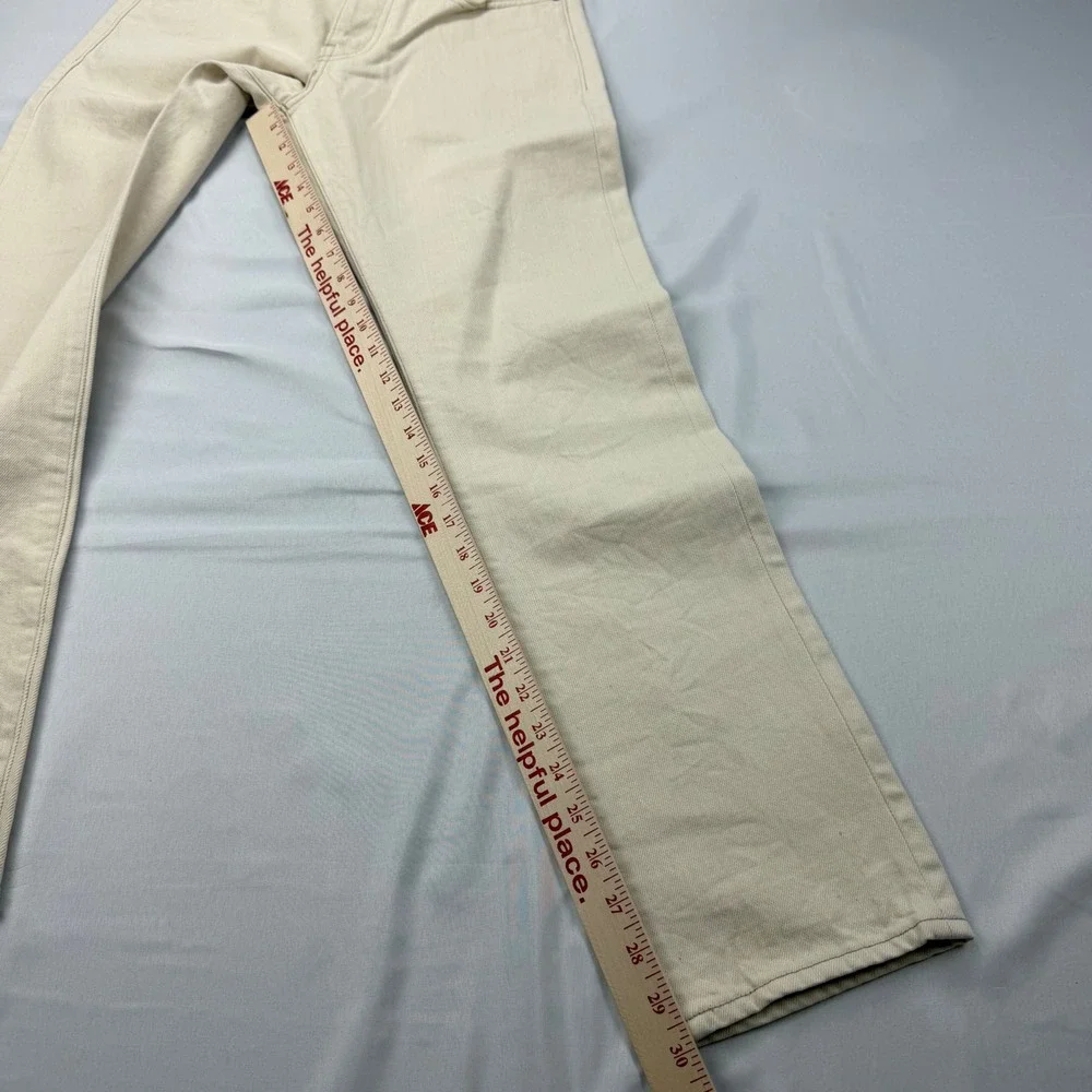 J.Crew 484 Slim Fit Selvedge Jeans Mens 28x30 Cream Off-White Extra Narrow Leg